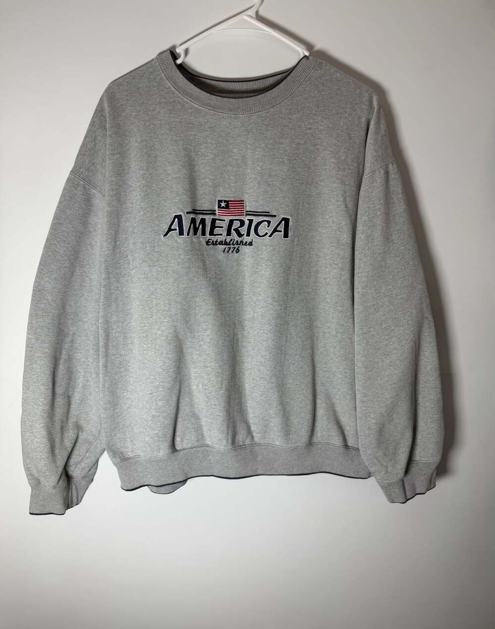 Vintage Croft & Barrow America Established 1776 Sweatshirt Gray XL